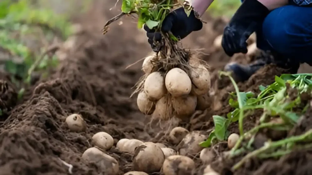 Harvest potatoes