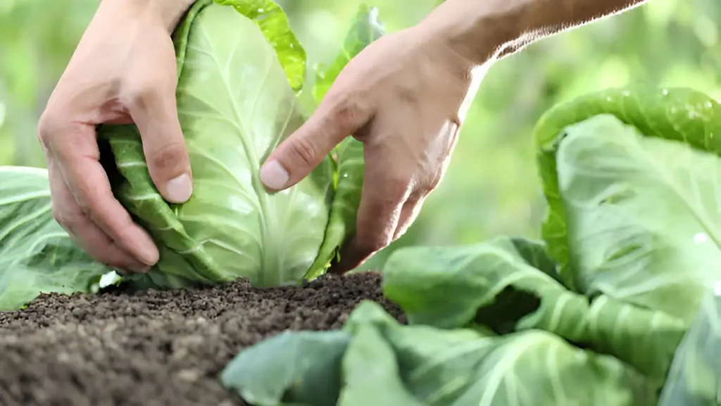 Harvest cabbage