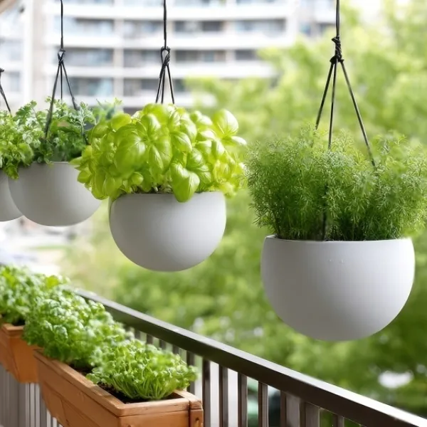 Hanging plants as creative balcony garden ideas for small homes