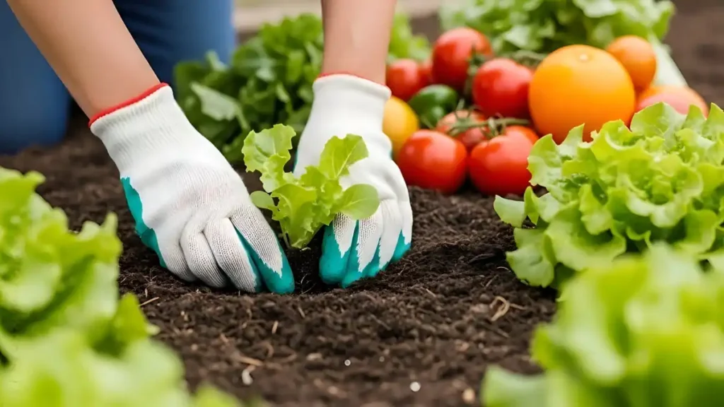 Fresh organic vegetables grown in garden