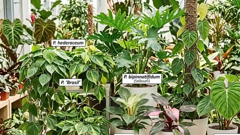 Different types of philodendrons